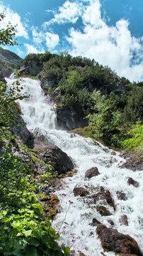 Holy Three Springs Waterfalls and Pilgrimage Site in Trafoi South Tyrol Italy 4K