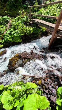 Holy Three Springs Waterfalls and Pilgrimage Site in Trafoi South Tyrol Italy 4K