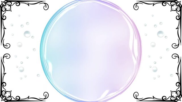 Blue floral vector frame with decorative flowers and winter holiday design in soft pink and blue tones