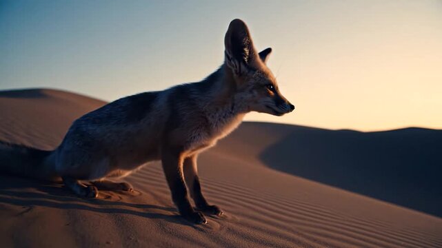 Fennec Fox With Oversized Ears In Desert Twilight