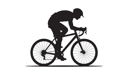 Naklejka premium Road cyclist racing silhouette vector icon