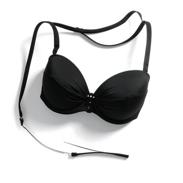Elegant Black Bandeau Bikini Top for Summer Fashion.