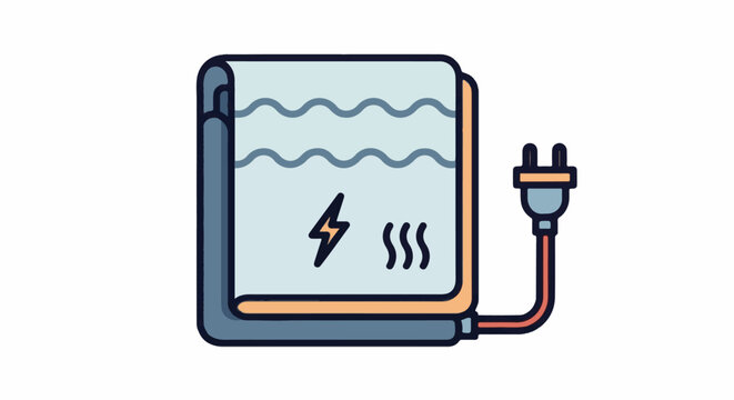 Flat icon of a device heating water with an electric plug