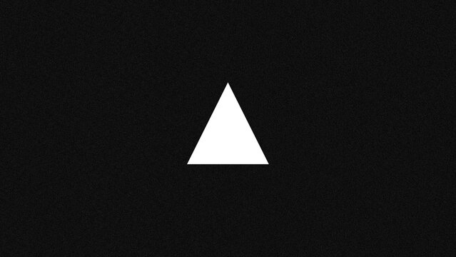 A white equilateral triangle centered on a dark black background.