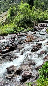 Holy Three Springs Waterfalls and Pilgrimage Site in Trafoi South Tyrol Italy 4K