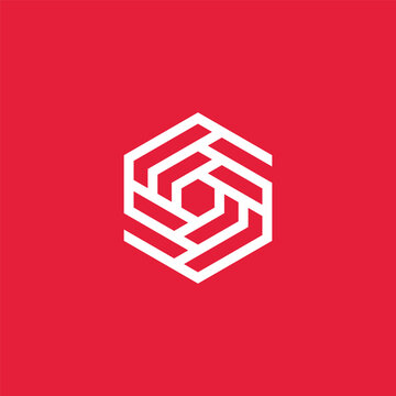Geometric hexagon s logo design, clean and modern abstract shape