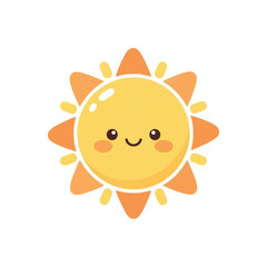 Obraz premium Smiling Cartoon Sun Face Closeup.