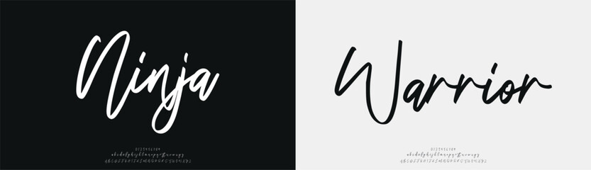 Ninja Warrior, signature Font Calligraphy Logotype Script Brush Font Type Font lettering handwritten  © Smart font