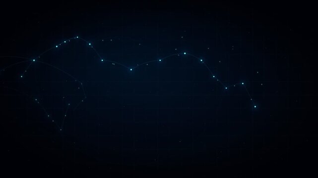 World Map Constellation Star Network Animation