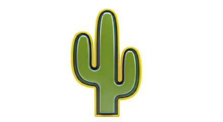 Fototapeta premium 3D Cartoon Cactus Icon
