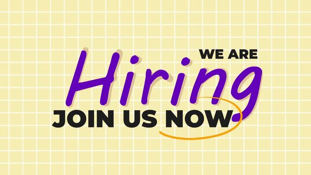 Animated We Are Hiring Recruitment Typography