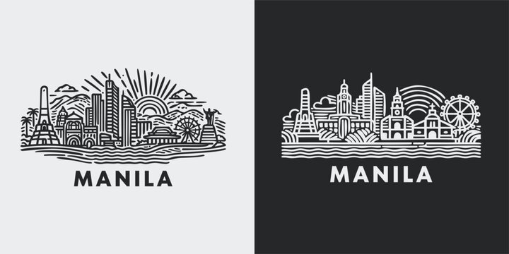 Manila Philippines Cityscape Skyline Graphic Design