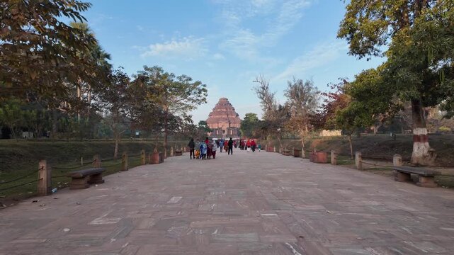 Tourists Walking Towards Konark Sun Temple in Odisha India UNESCO Heritage Site