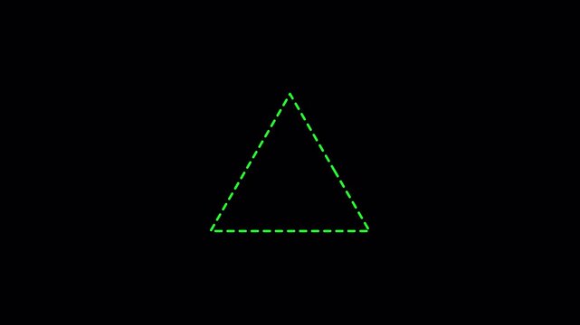  tringle dashes line animation with alpha channel tringle with dashes motion animation smooth tringle animation video in transparent background in 4K animation