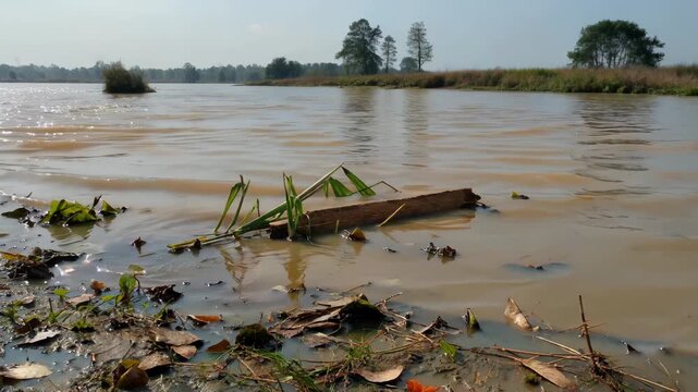 Natural scenery along the river bank