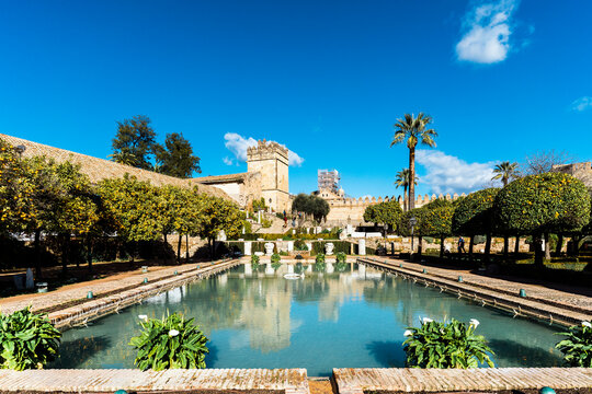 View inside the Alc&aacute;zar of C&oacute;rdoba in Andalusia, Spain.