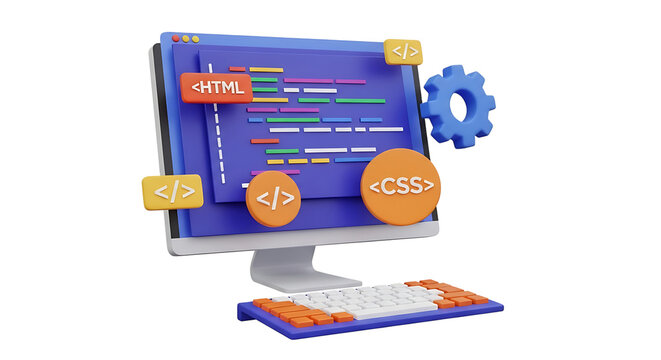 Web development concepts on computer screen.