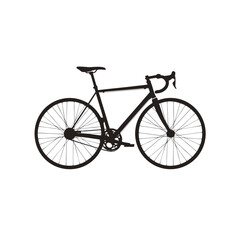 Fototapeta premium Road bike, bicycle icon, cycling vector, black silhouette