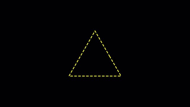  tringle dashes line animation with alpha channel tringle with dashes motion animation smooth tringle animation video in transparent background in 4K animation