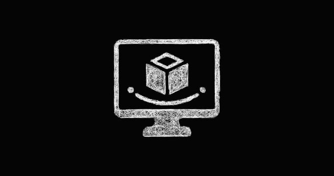 Sketch simulation icon animation - smooth progressive reveal