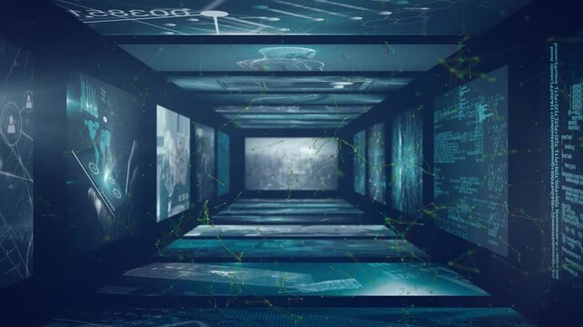 Science, human biology, technology and digital interface concept digitally generated video