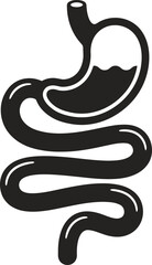 Fototapeta premium Vector graphic illustration of a human stomach and intestines design
