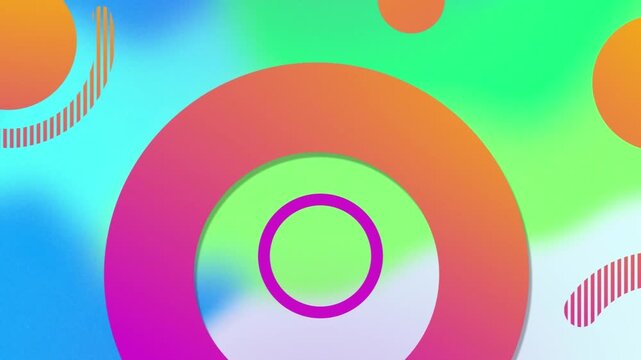 Animation of sales text in colourful letters on colourful background