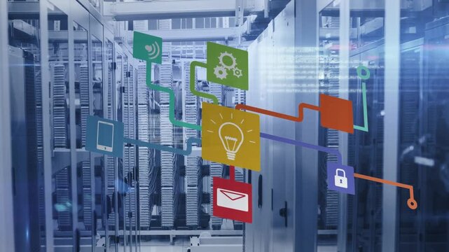 Animation of pink metallic text email over modern building and modern building