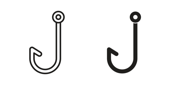 Fishing Hook icon set, logo vector eps10