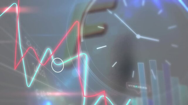 Animation of data processing over f letter