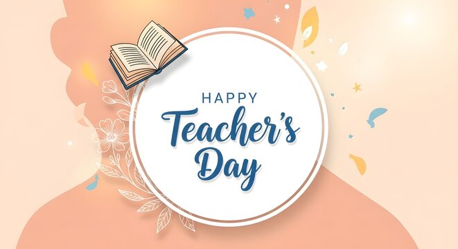 Happy teacher's day celebration with elegant design elements