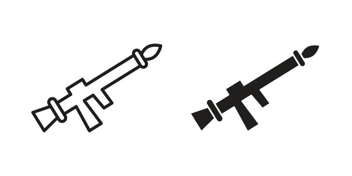 Grenade Launcher icon set, logo vector eps10
