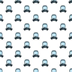 Fototapeta premium Gas masks forming a seamless pattern for safety and respiratory protection