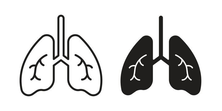 Human lungs icon set, logo vector eps10