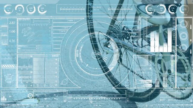 Animation of statistics and data processing over bike and cyclist