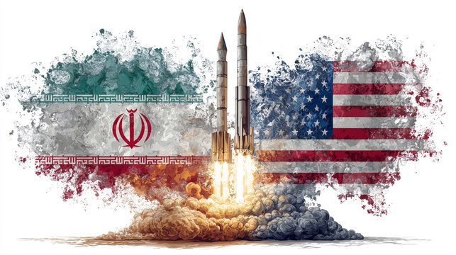Graphical image depicting the Iran war and the blockade of the Strait of Hormuz
