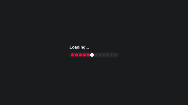Loading animation with progress bar and dots