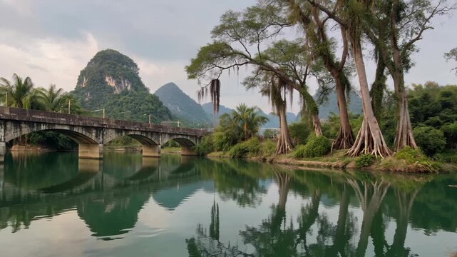 natural scenery of mountains and rivers