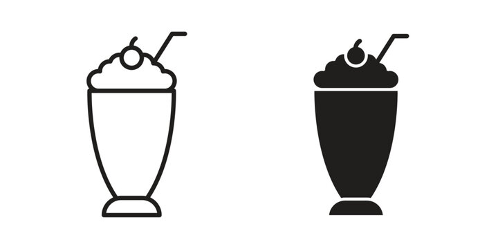 Milkshake icon set, logo vector eps10