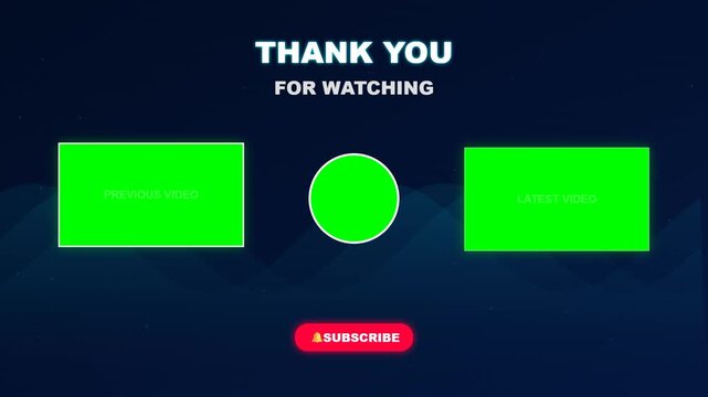 Youtube End Screen With Subscribe Button And Placeholders