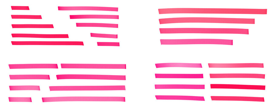 蛍光マーカーで描かれた、手書きのラインのセット