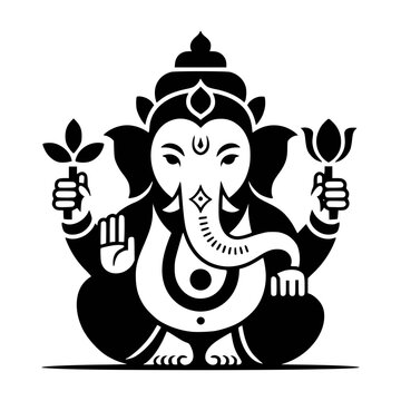 lord ganesha line art drawing, god ganesh picture, god ganesh vector image