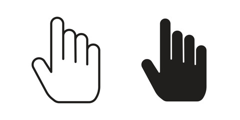 Fototapeta premium Finger icon in black and white. clipart and line style icons