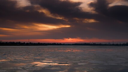 zachód słońca na Wyspie Sobieszewskiej © Krzysztof