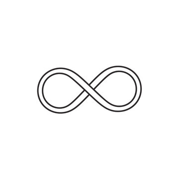 Simple Black Infinity Symbol on White Background.