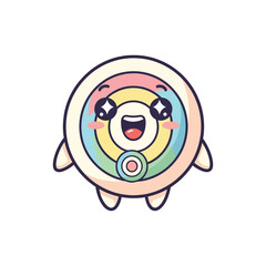 Obraz premium Smiling Cartoon Character with Rainbow Face.