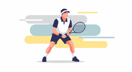 Fototapeta premium Man playing tennis with racket.