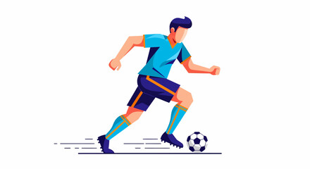 Fototapeta premium Man Playing Soccer with Ball.