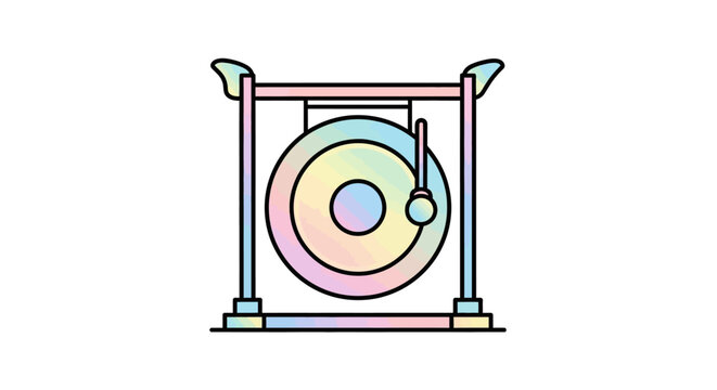 Vibrant Gong Instrument Music Symbol.