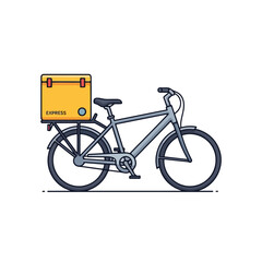 Fototapeta premium Courier bicycle with delivery box on back for fast package transport